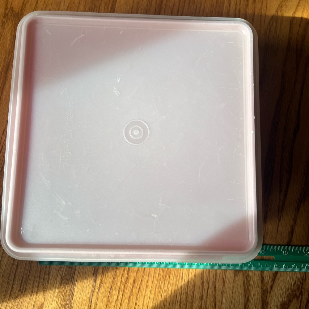 Square orange tupperware Storage Container